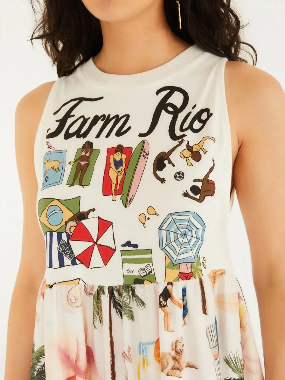 FARM Rio Praia Carioca Tropical Midi Dress NWT - Picture 3 of 4
